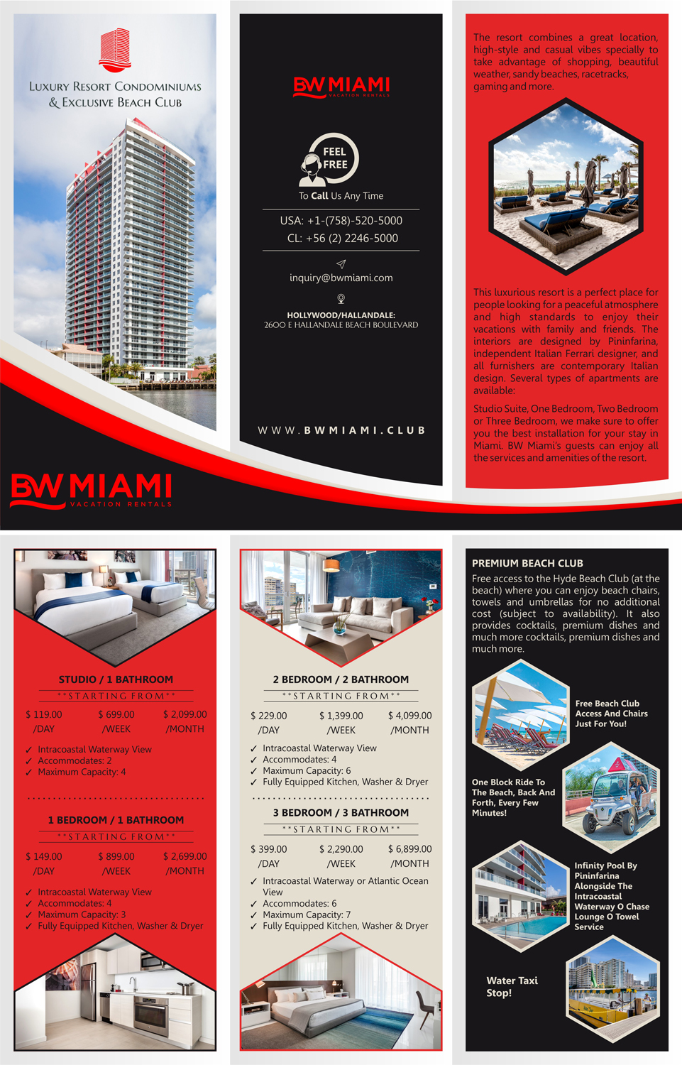 Flyer Design by Marketing Wings for BW MIAMI VACATION RENTALS LLC | Design #12643584