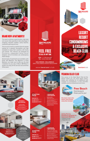Design de Flyer par Marketing Wings pour BW MIAMI VACATION RENTALS LLC | Design : #12643585