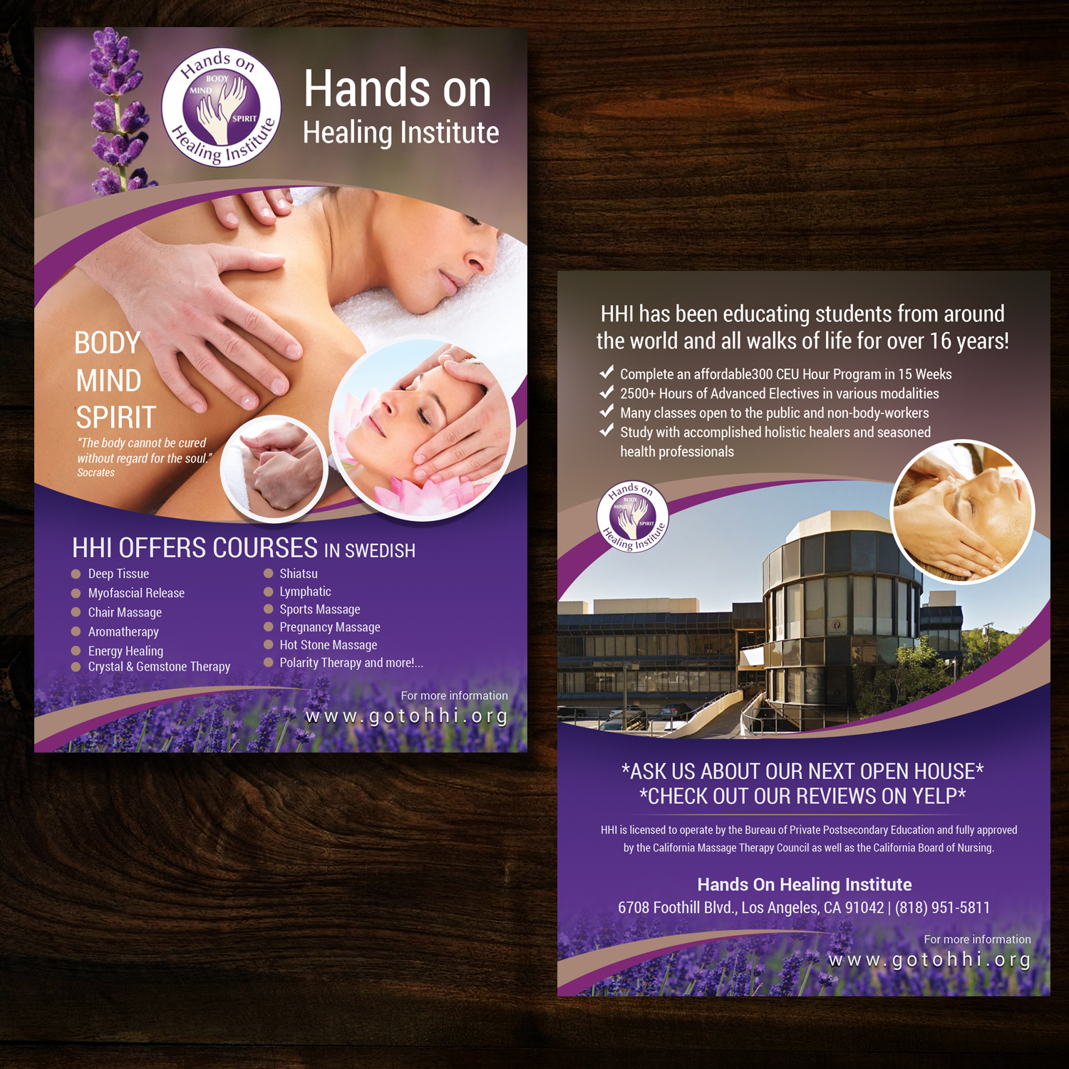 Flyer Design by uk for Hands on Healing Institute | Design #12654027