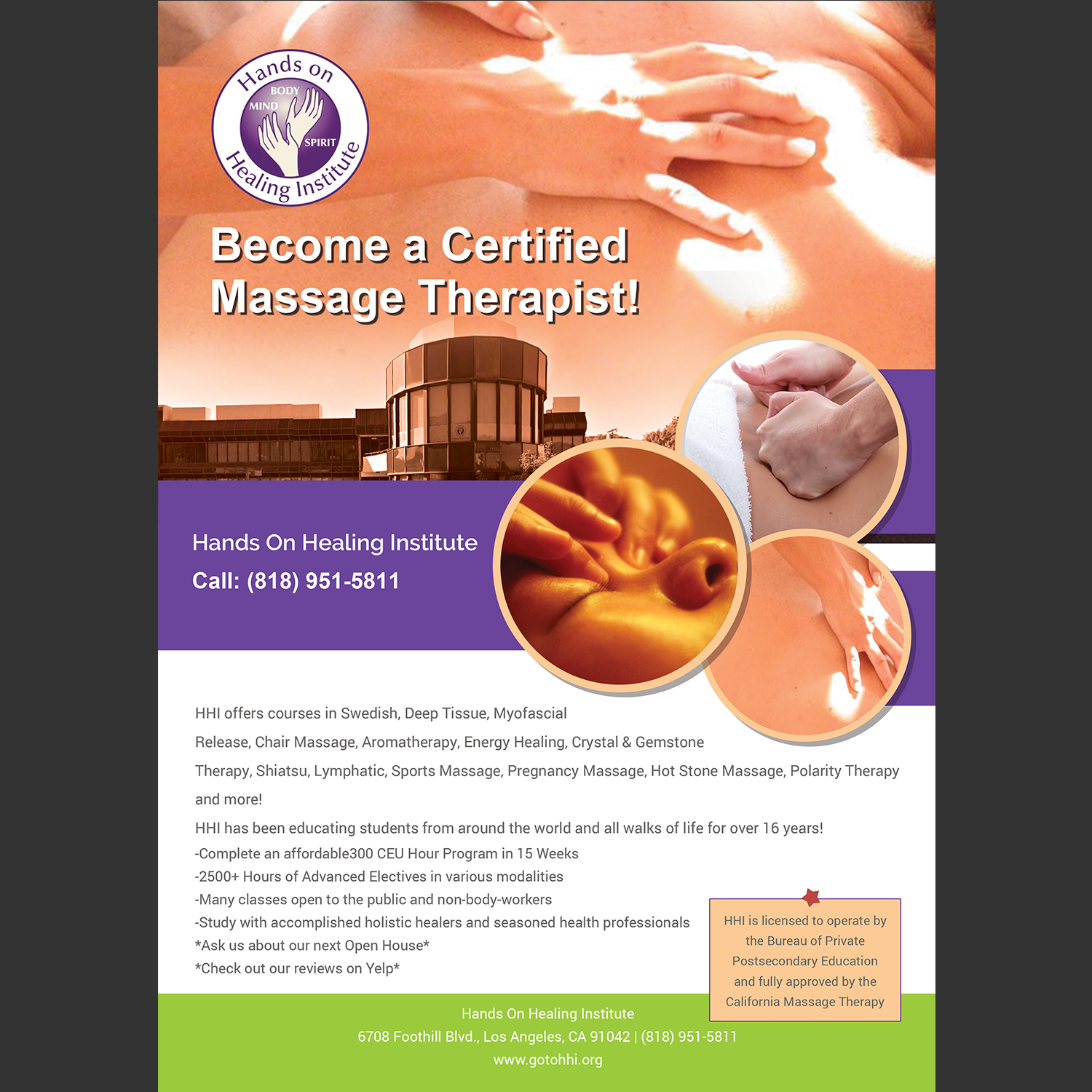 Diseño de Flyer por ComputerKeen para Hands on Healing Institute | Diseño #12660465