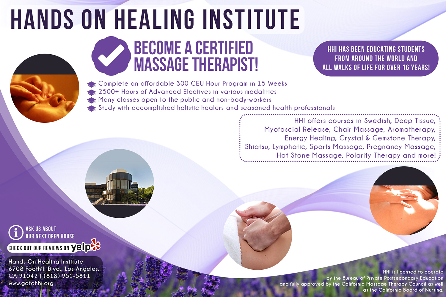 Flyer Design by Billy Bonaros for Hands on Healing Institute | Design #12647687