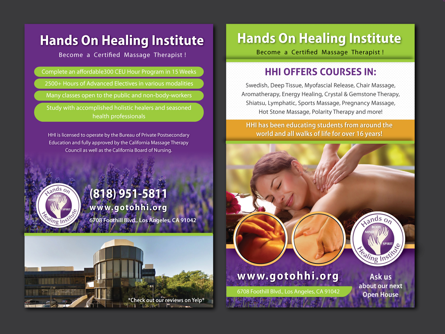 Flyer Design by Shiya@India for Hands on Healing Institute | Design #12643354