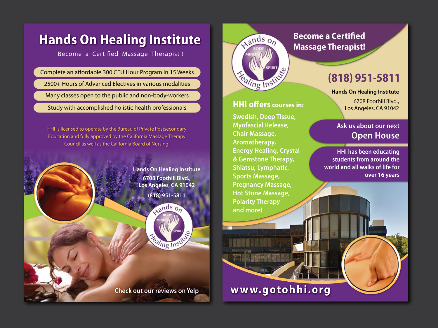 Flyer Design by Shiya@India for Hands on Healing Institute | Design #12662808