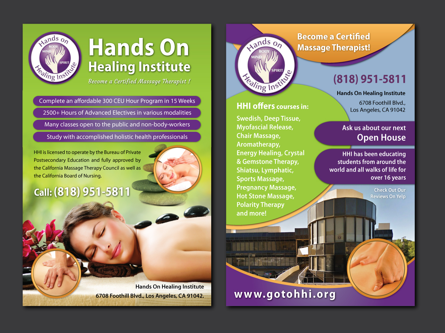 Flyer Design by Shiya@India for Hands on Healing Institute | Design #12664813