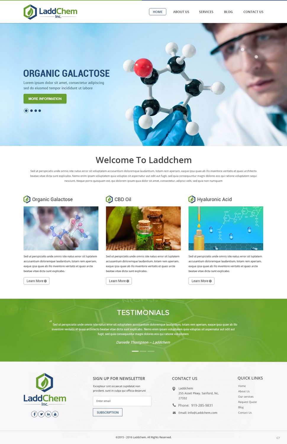 Squarespace Design by pb for LaddChem, Inc. | Design #12602934