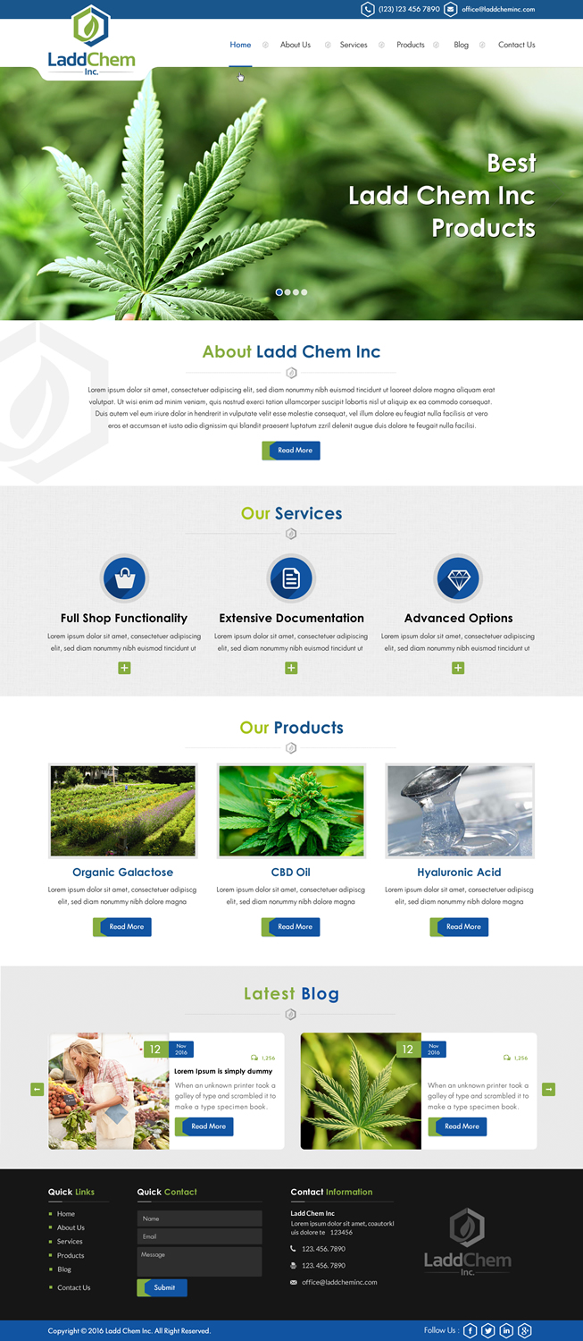 Squarespace Design by Sbss for LaddChem, Inc. | Design #12677610