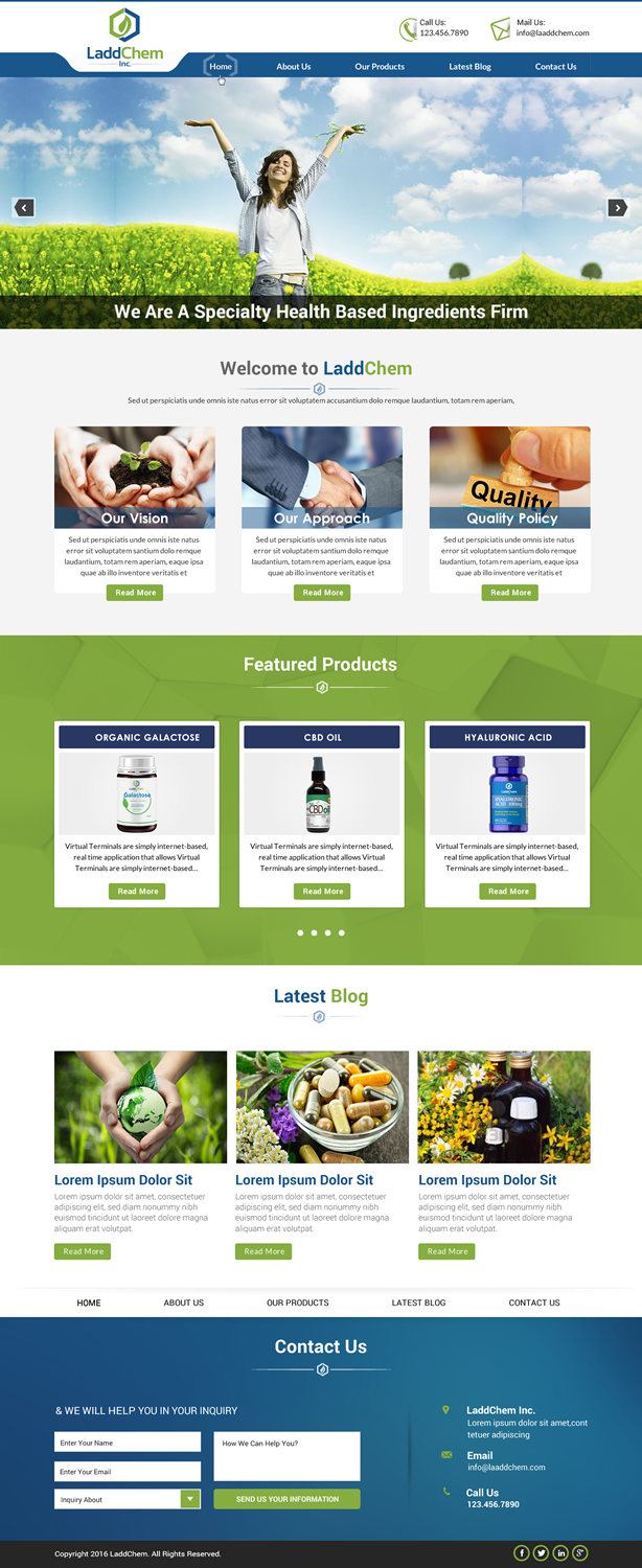 Squarespace Design by Sbss for LaddChem, Inc. | Design #12695060