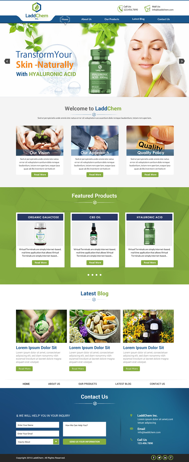Squarespace Design by Sbss for LaddChem, Inc. | Design #12695061