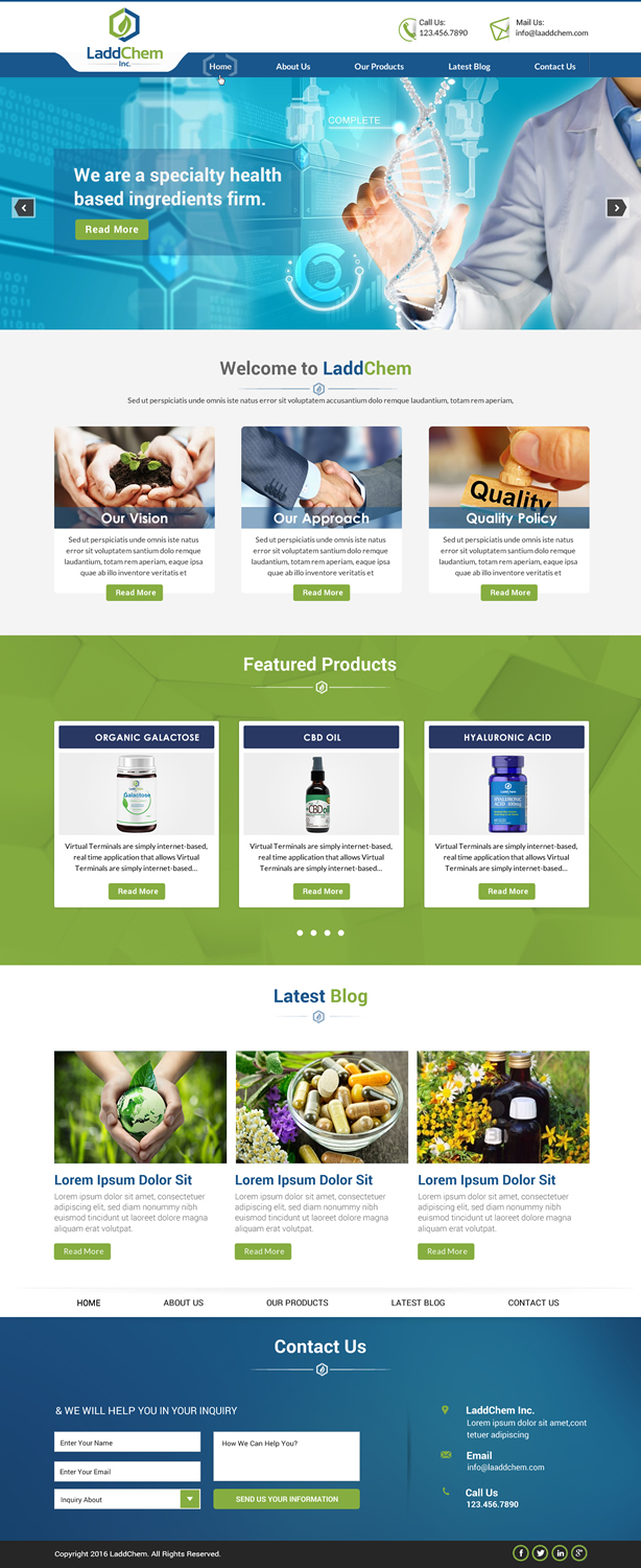 Squarespace Design by Sbss for LaddChem, Inc. | Design #12695062