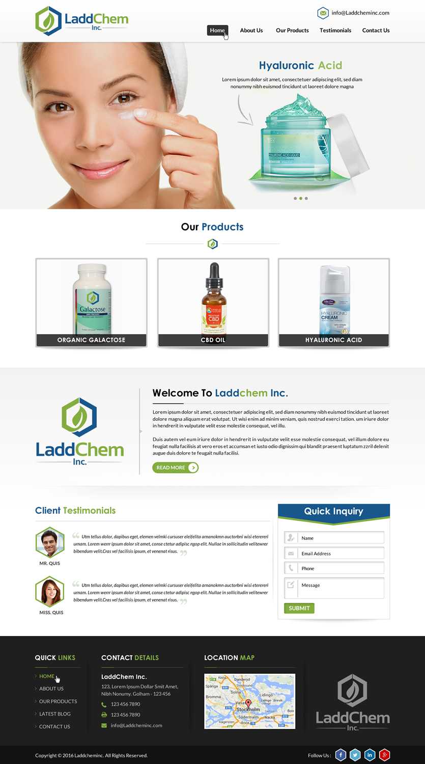 Squarespace Design by Sbss for LaddChem, Inc. | Design #12695064