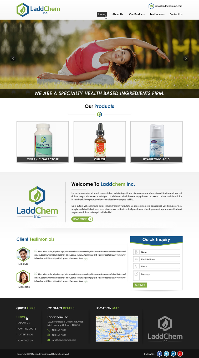 Squarespace Design by Sbss for LaddChem, Inc. | Design #12695065