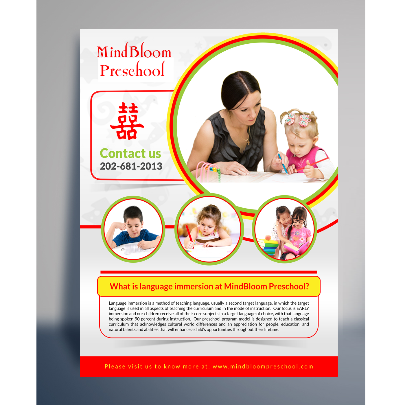 Diseño de Flyer por debdesign para MIndBloom Preschool | Diseño #12626653