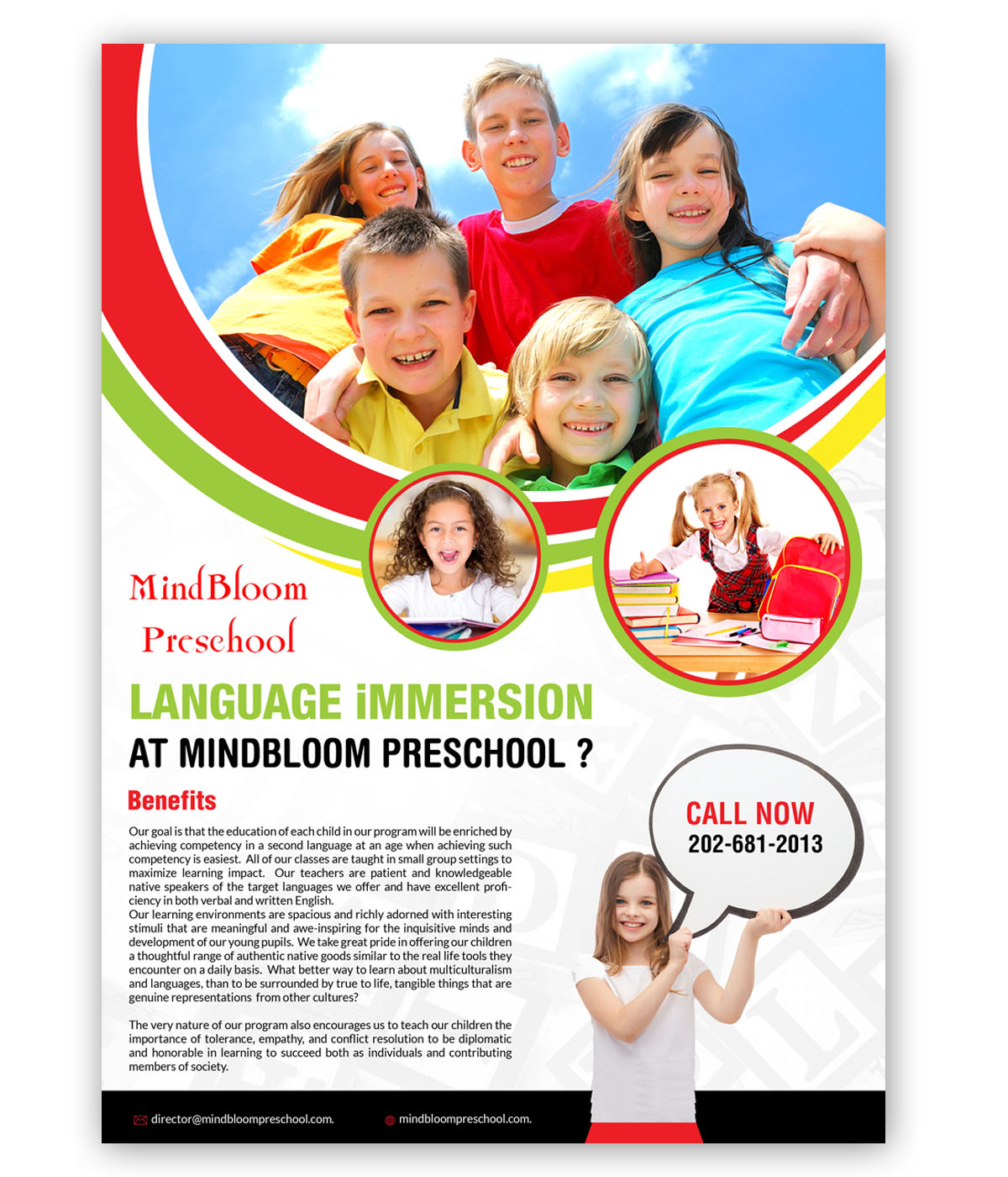 Flyer Design by creative.bugs for MIndBloom Preschool | Design #12629295
