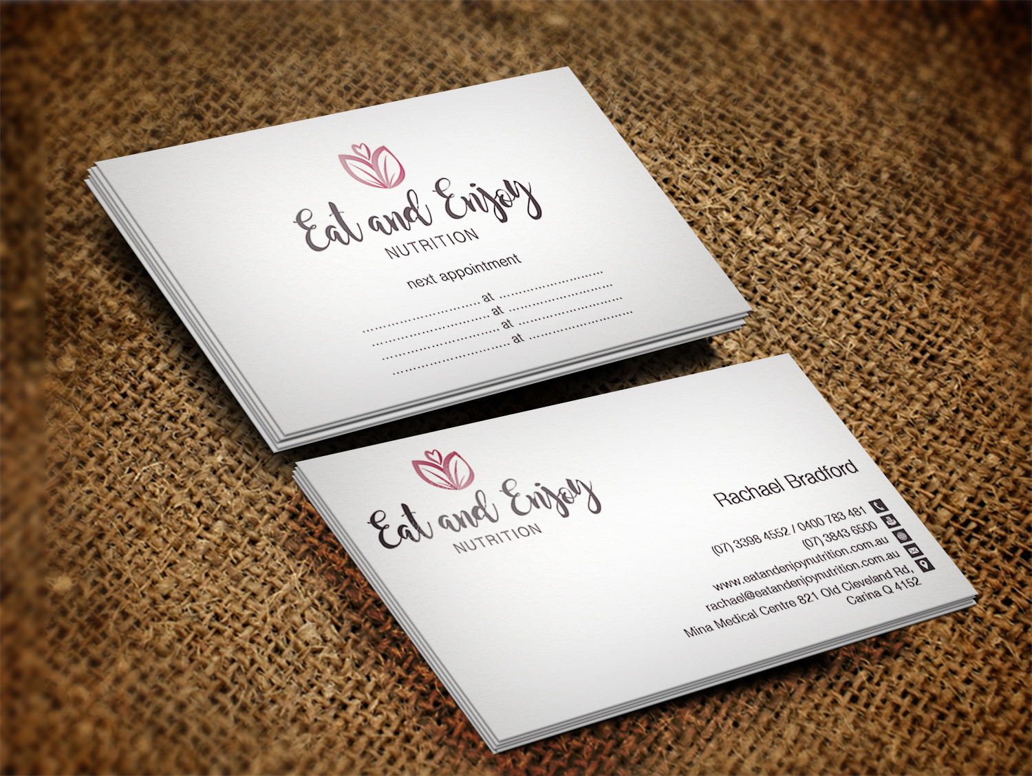 Diseño de Tarjeta de Presentación por Pixi Dust para Eat and Enjoy Nutrition | Diseño #12621236
