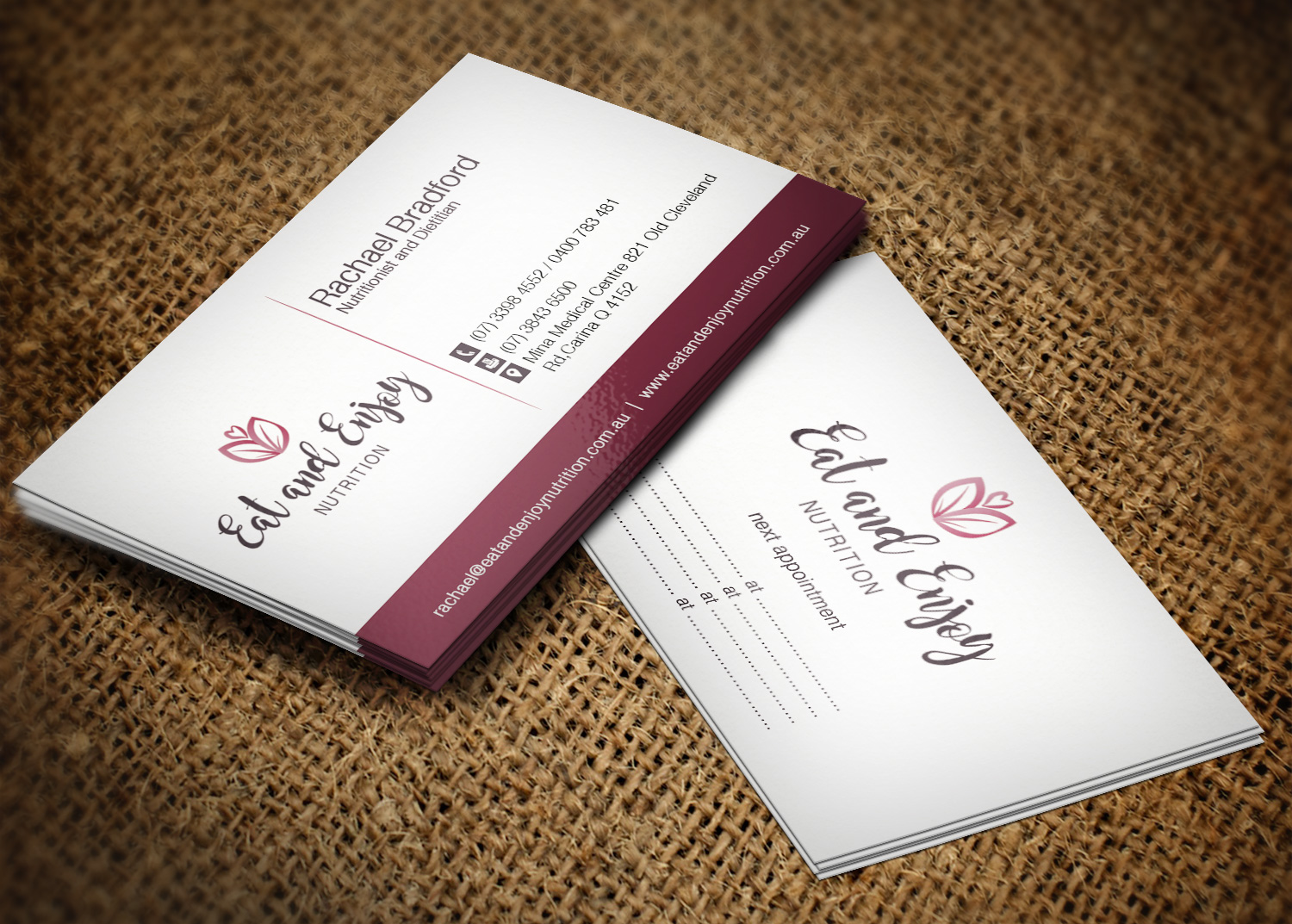 Business Card Design by Pixi Dust for Eat and Enjoy Nutrition | Design #12626645