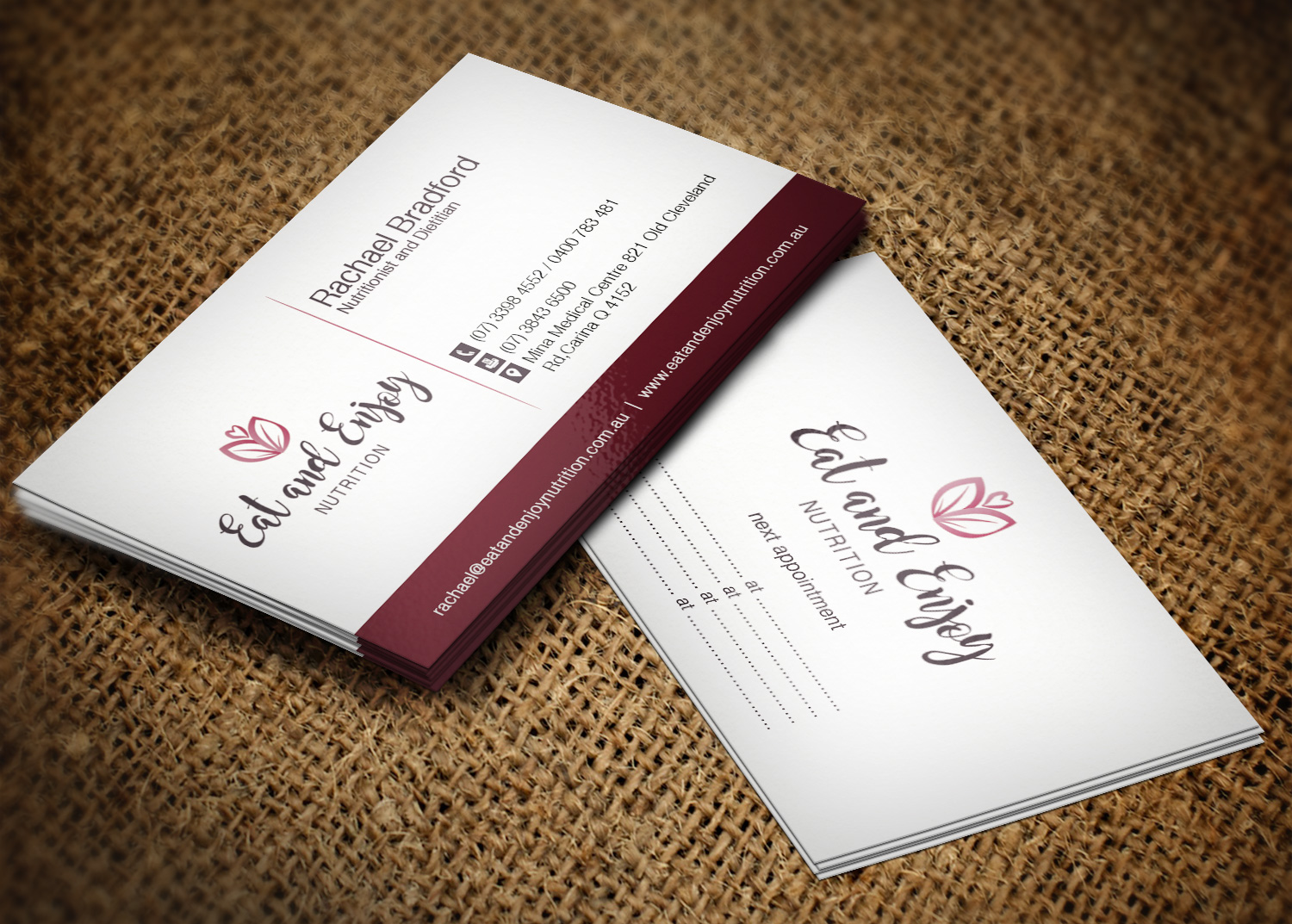 Business Card Design by Pixi Dust for Eat and Enjoy Nutrition | Design #12626647