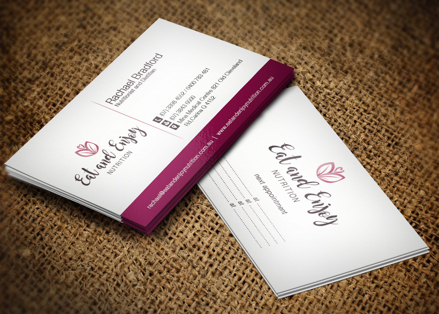 Business Card Design by Pixi Dust for Eat and Enjoy Nutrition | Design #12626649