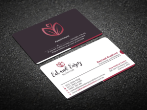 Design de Carte de Visite par Verified artistry (Design garden) pour Eat and Enjoy Nutrition | Design : #12625156