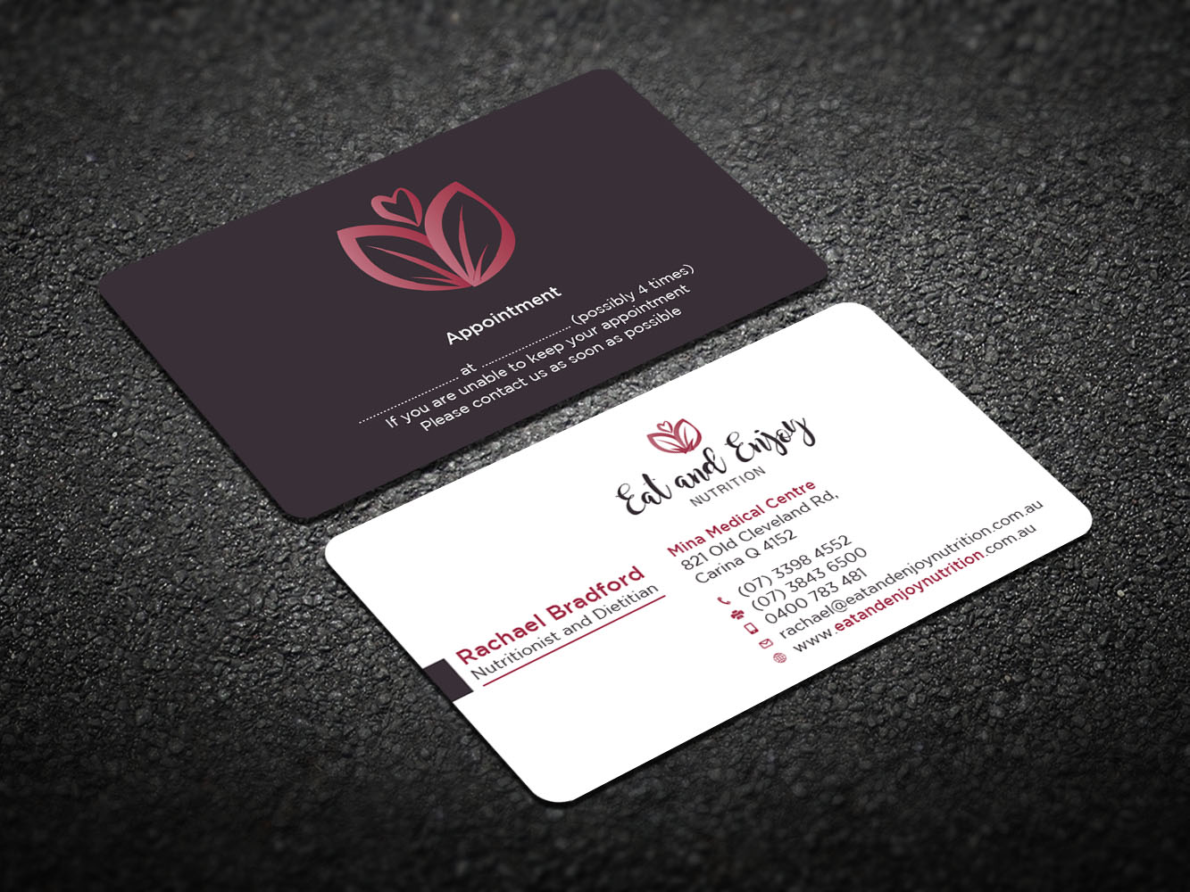 Business Card Design by Verified artistry for Eat and Enjoy Nutrition | Design #12625161