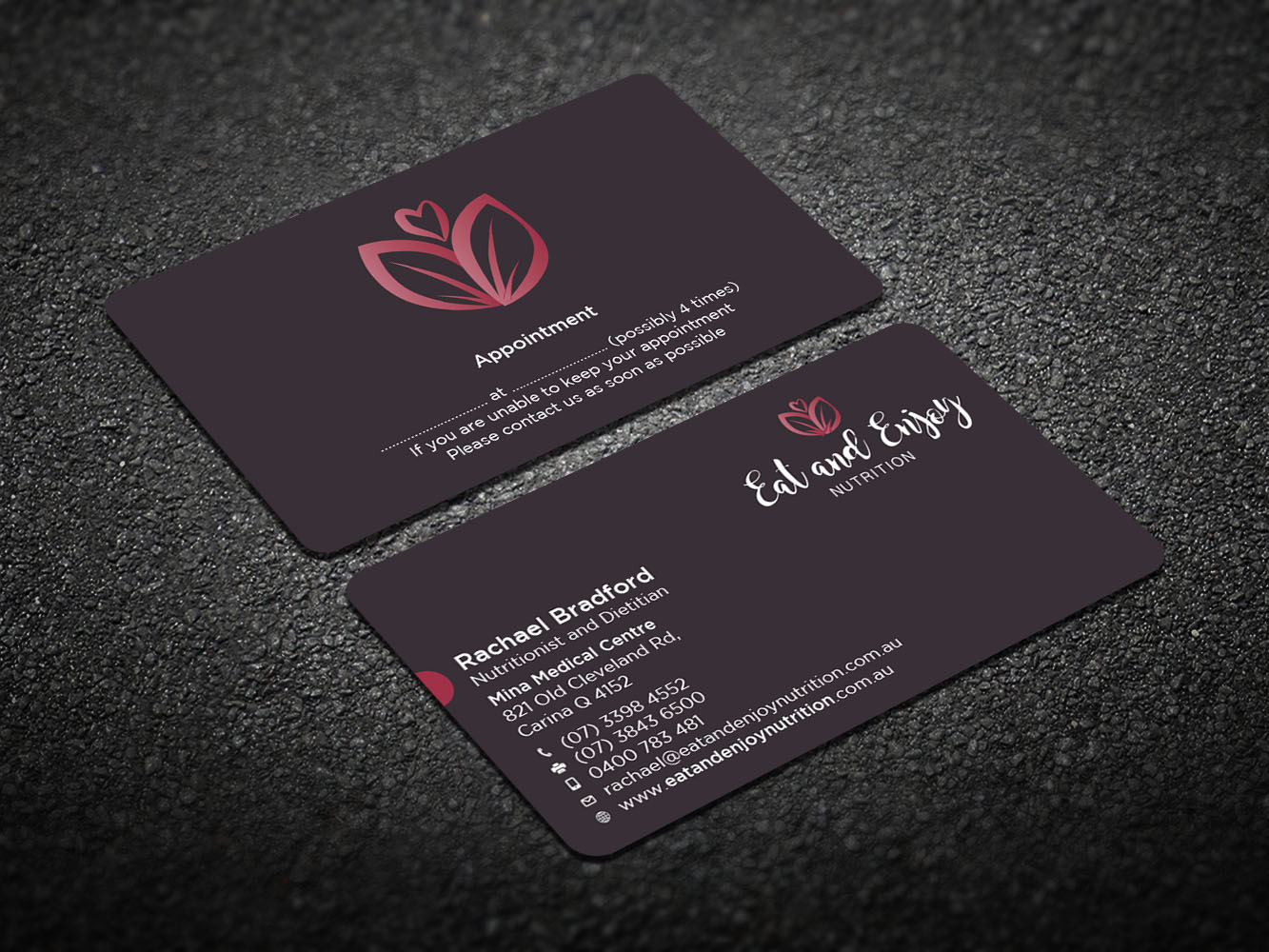 Business Card Design by Verified artistry (Design garden) for Eat and Enjoy Nutrition | Design #12625162