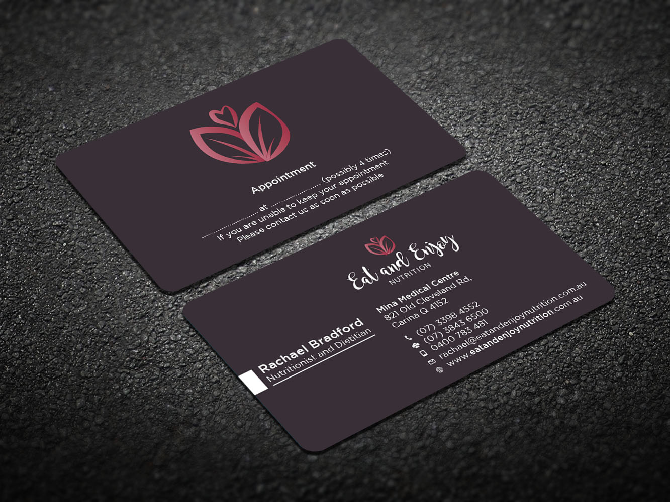 Business Card Design by Verified artistry for Eat and Enjoy Nutrition | Design #12625163