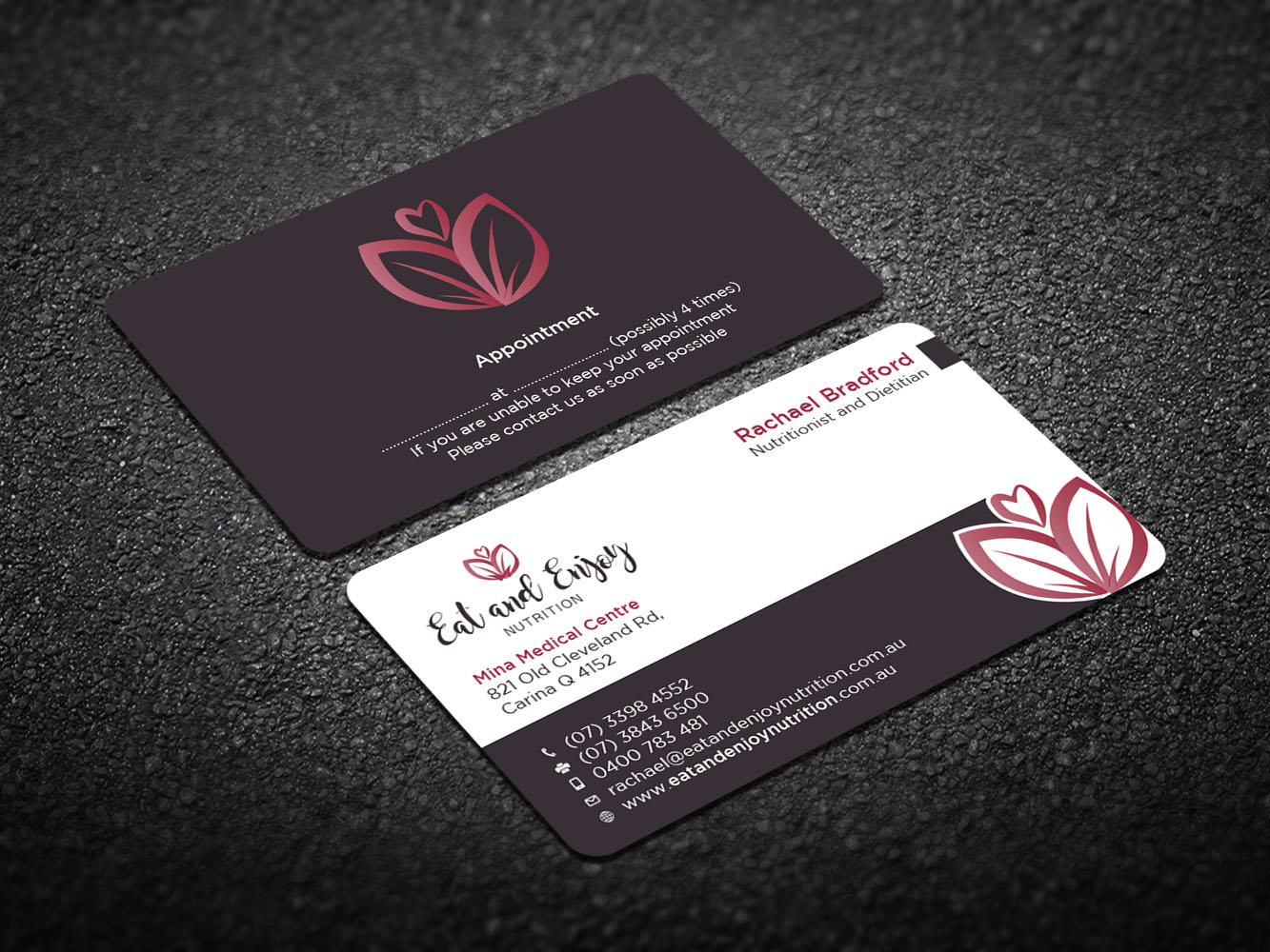 Business Card Design by Verified artistry (Design garden) for Eat and Enjoy Nutrition | Design #12625165