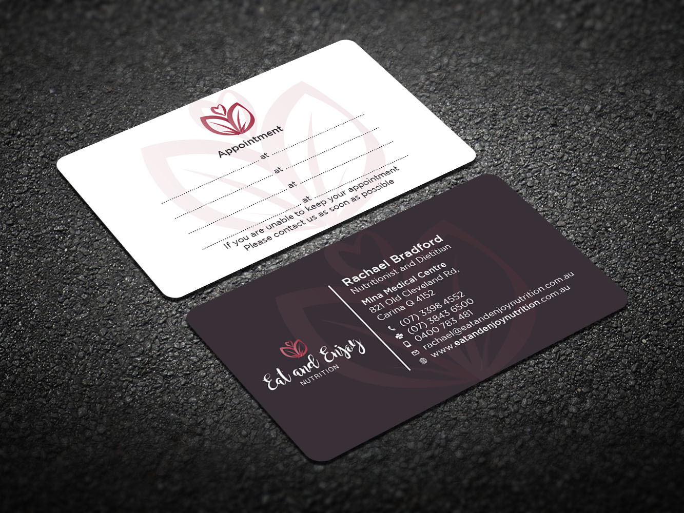 Design de Carte de Visite par Verified artistry (Design garden) pour Eat and Enjoy Nutrition | Design #12626077