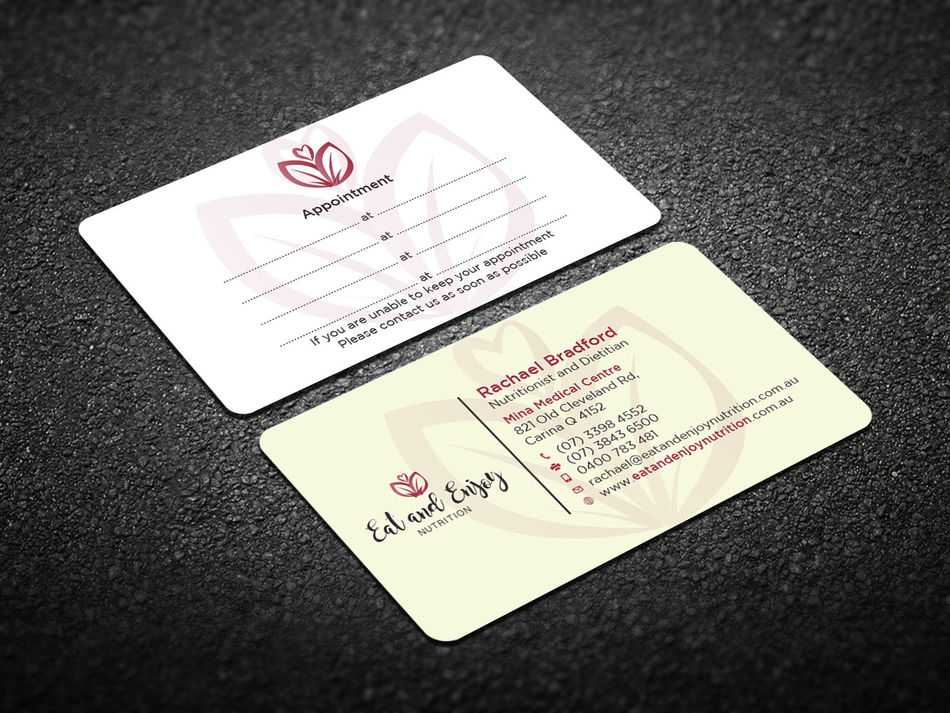 Business Card Design by Verified artistry (Design garden) for Eat and Enjoy Nutrition | Design #12626729