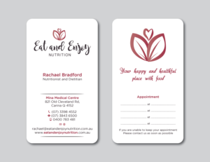 Business Card Design by Verified artistry for Eat and Enjoy Nutrition | Design: #12629427
