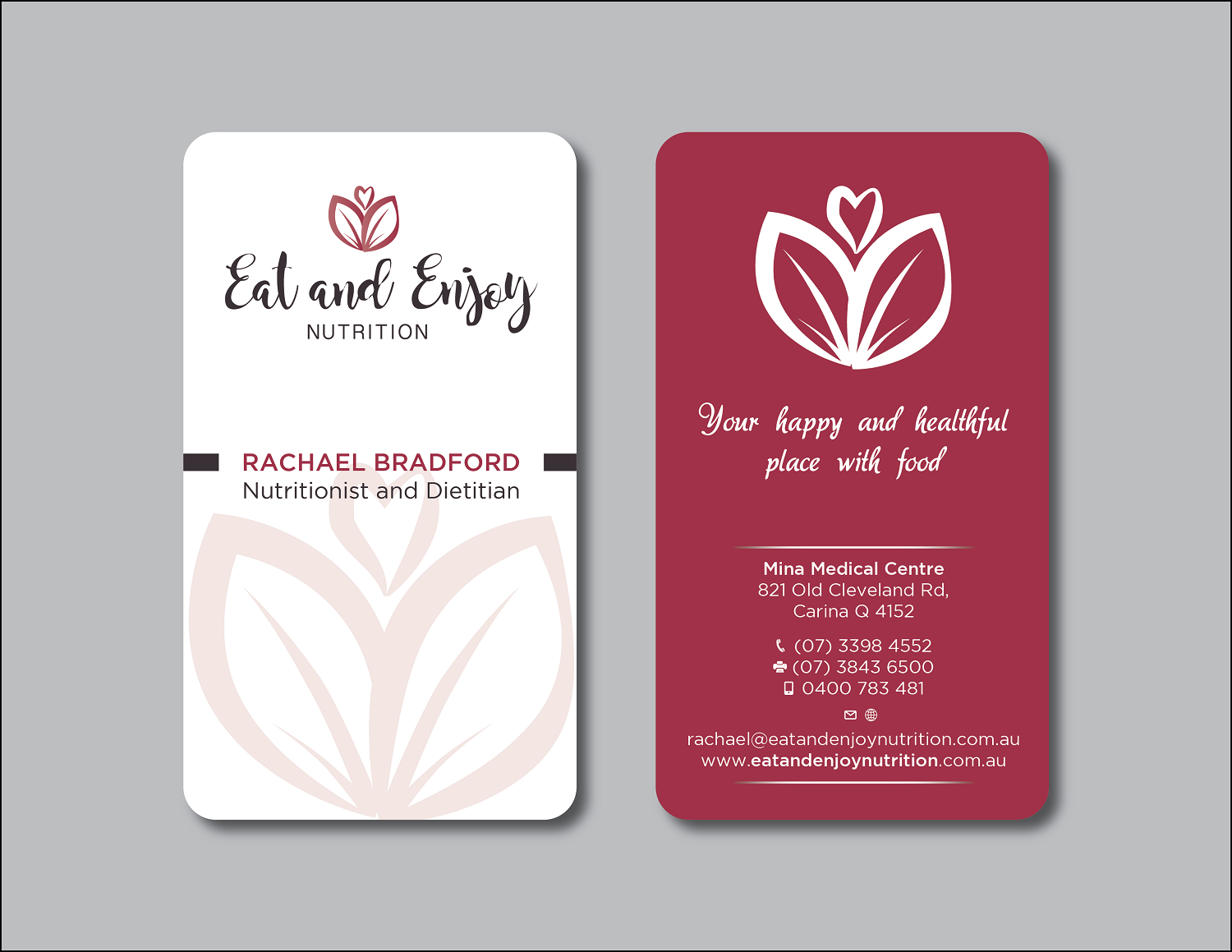Business Card Design by Verified artistry (Design garden) for Eat and Enjoy Nutrition | Design #12639223