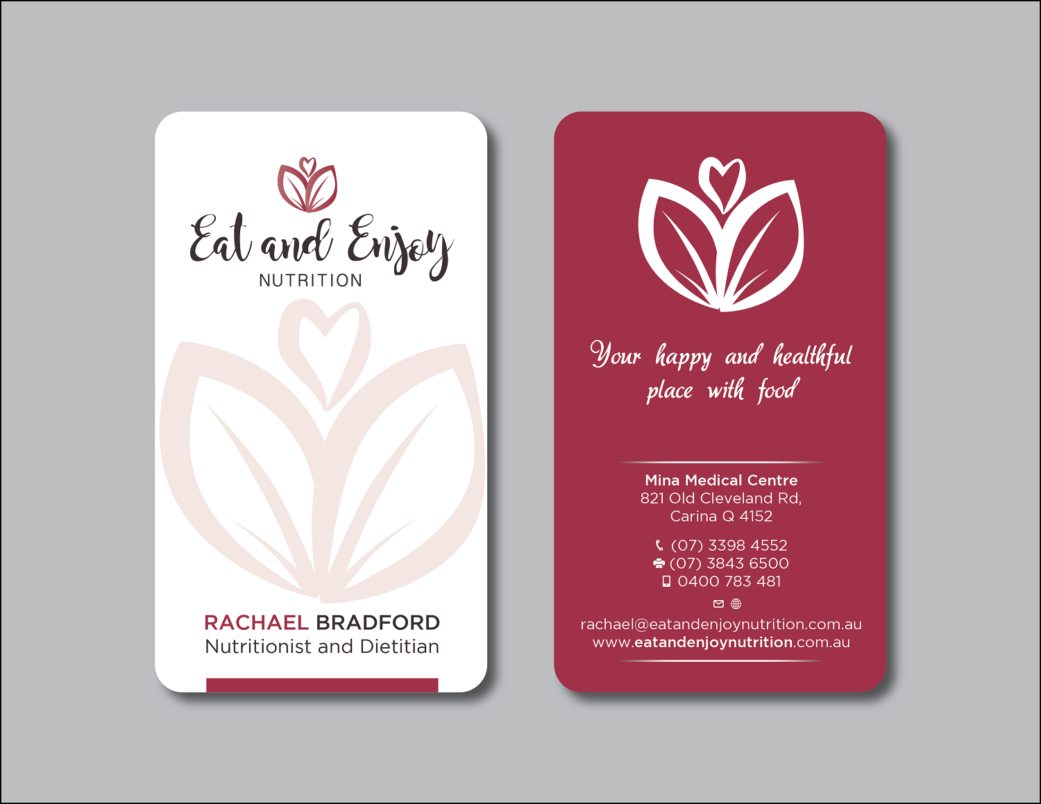 Business Card Design by Verified artistry for Eat and Enjoy Nutrition | Design #12639225