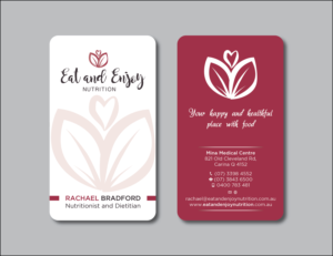 Business Card Design by Verified artistry (Design garden) for Eat and Enjoy Nutrition | Design: #12639226