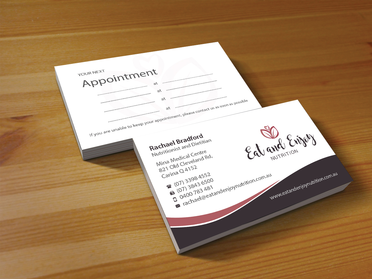 Business Card Design by Creations Box 2015 for Eat and Enjoy Nutrition | Design #12622369