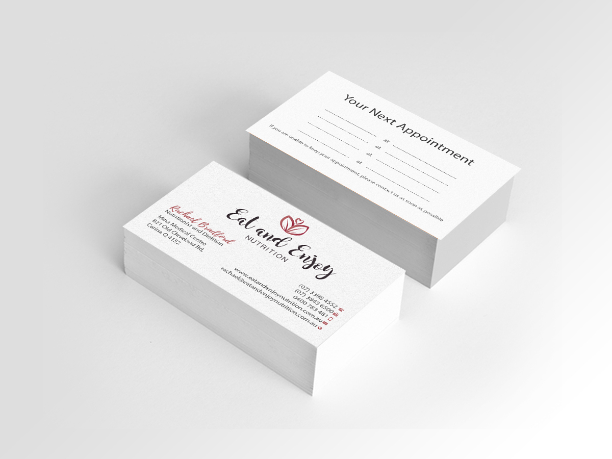 Business Card Design by Creations Box 2015 for Eat and Enjoy Nutrition | Design #12622370