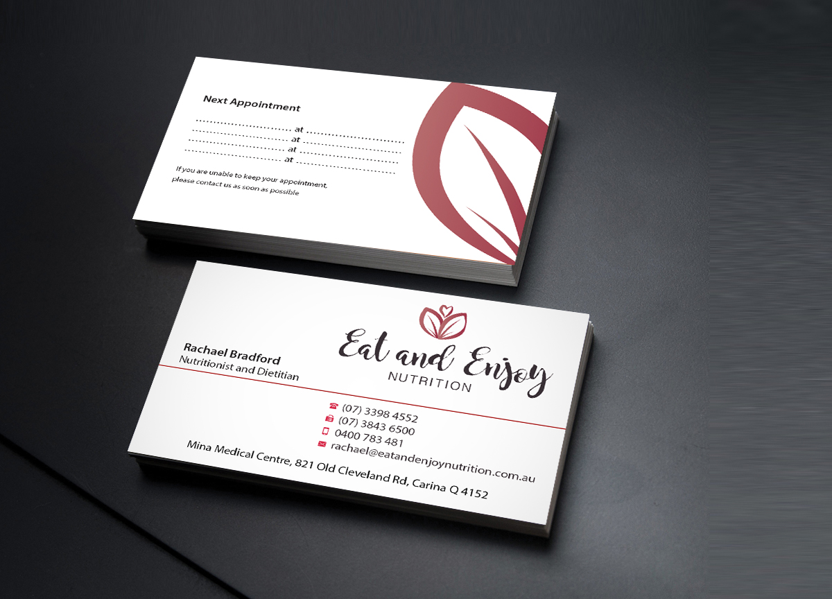 Business Card Design by Creations Box 2015 for Eat and Enjoy Nutrition | Design #12622375