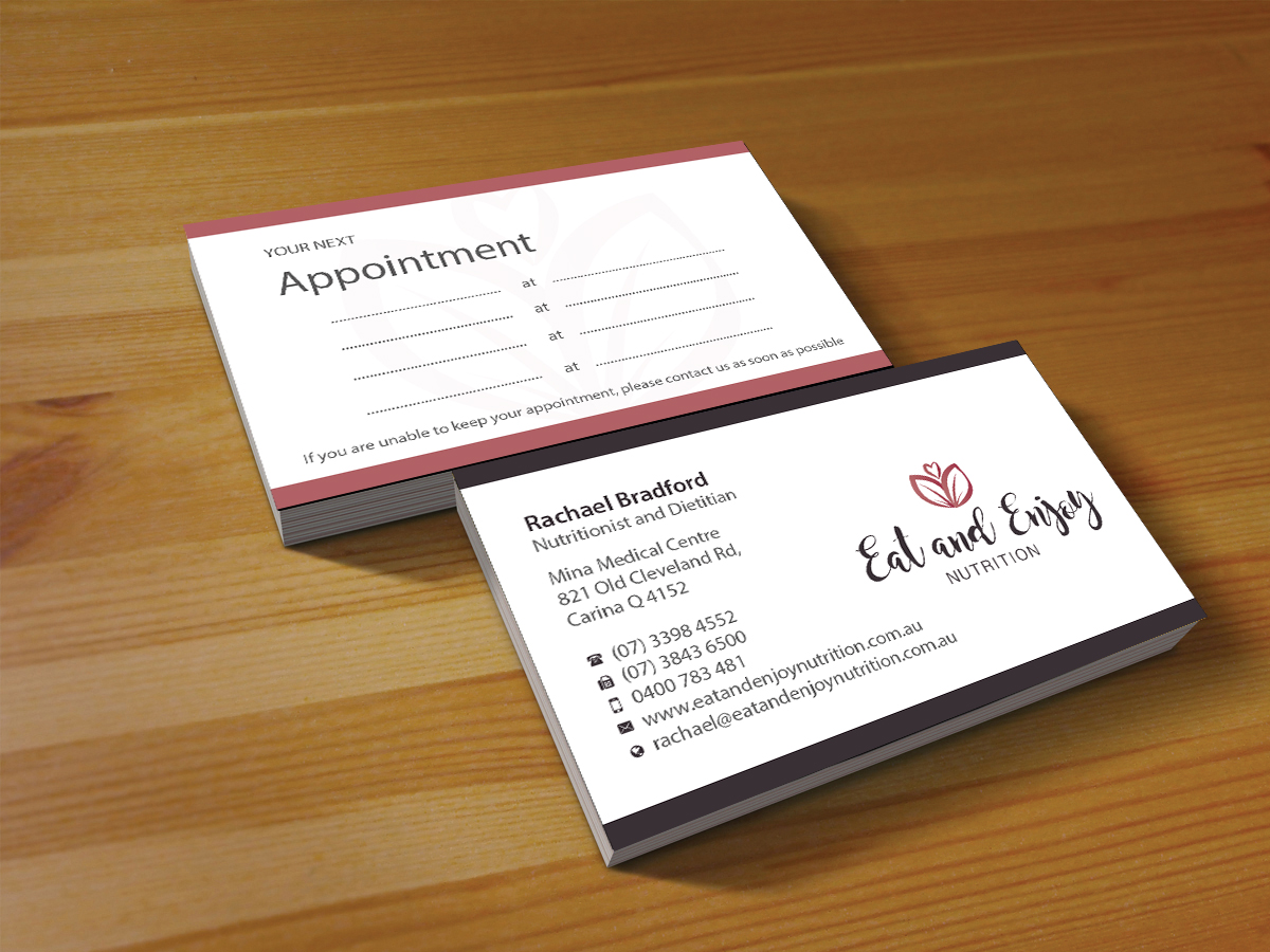 Business Card Design by Creations Box 2015 for Eat and Enjoy Nutrition | Design #12622376