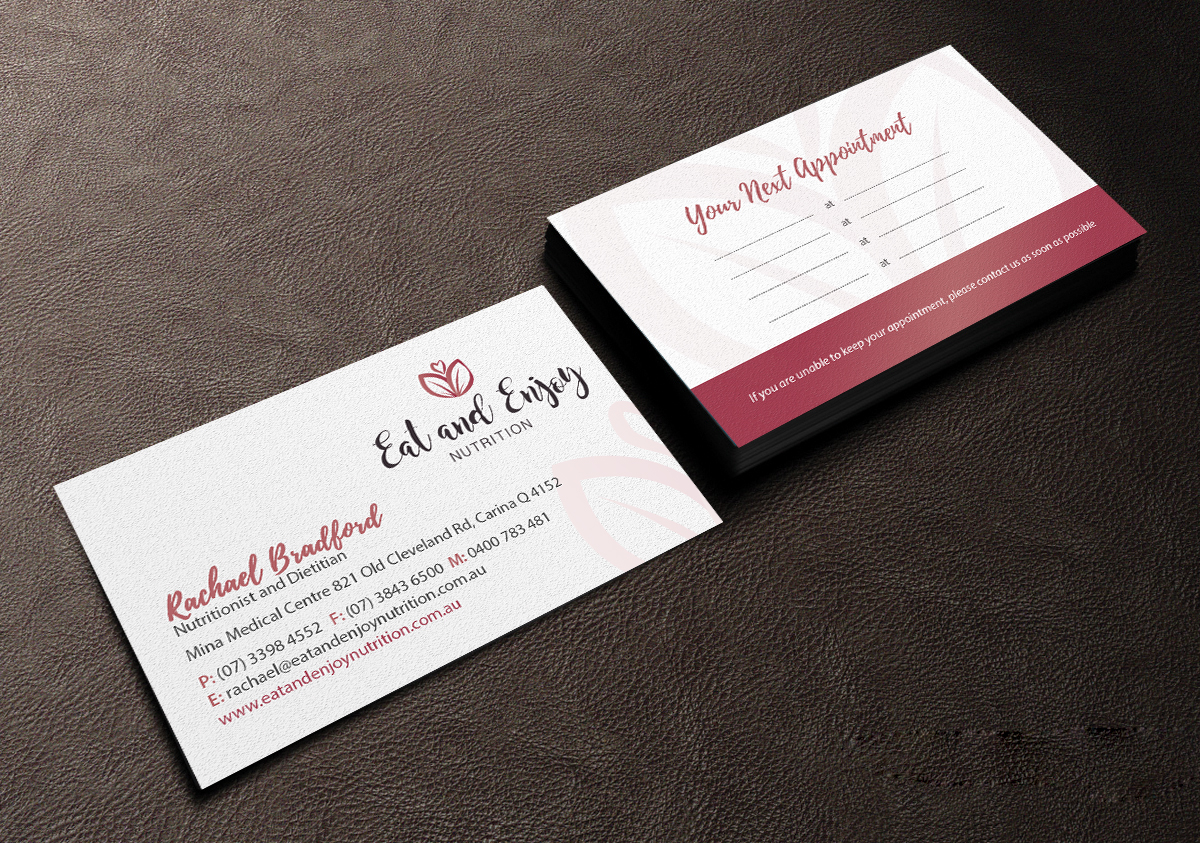 Business Card Design by Creations Box 2015 for Eat and Enjoy Nutrition | Design #12622379