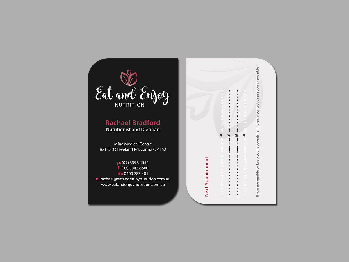 Business Card Design by Creations Box 2015 for Eat and Enjoy Nutrition | Design #12622382