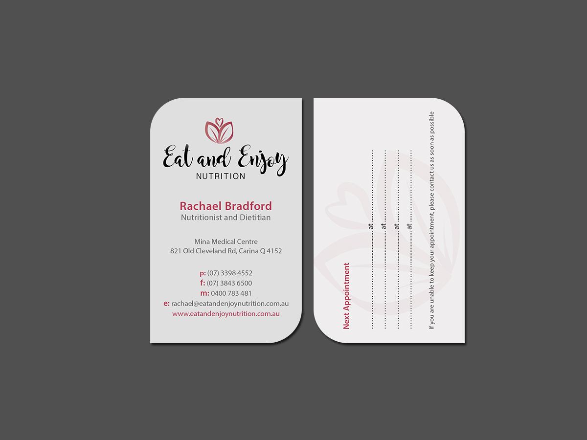 Business Card Design by Creations Box 2015 for Eat and Enjoy Nutrition | Design #12622383