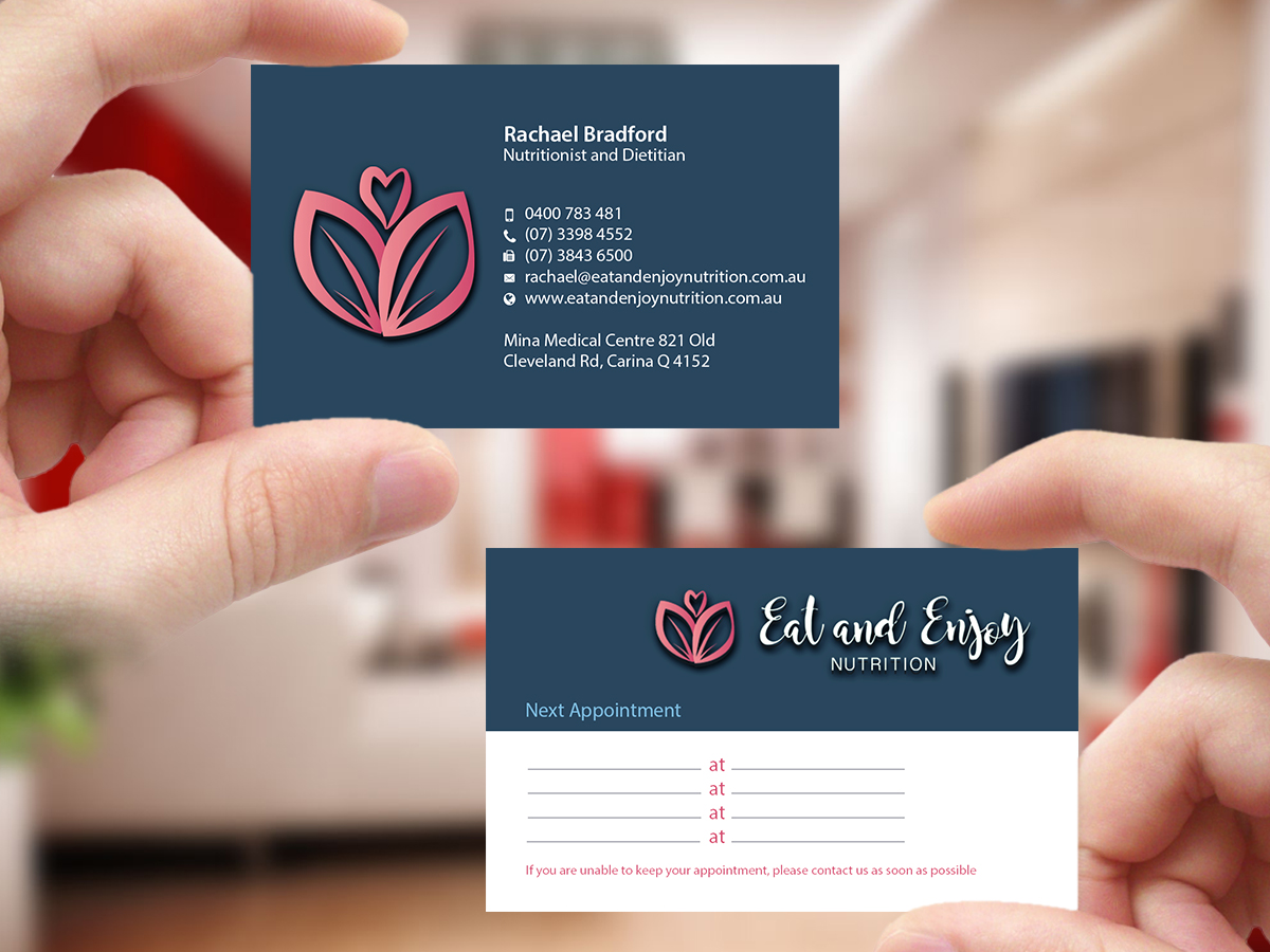 Business Card Design by Creations Box 2015 for Eat and Enjoy Nutrition | Design #12622393
