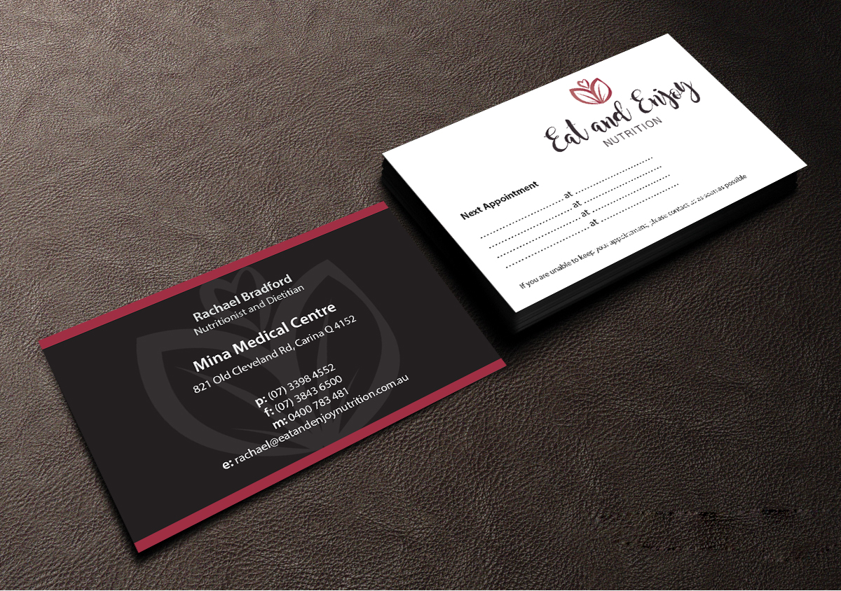 Business Card Design by Creations Box 2015 for Eat and Enjoy Nutrition | Design #12622408