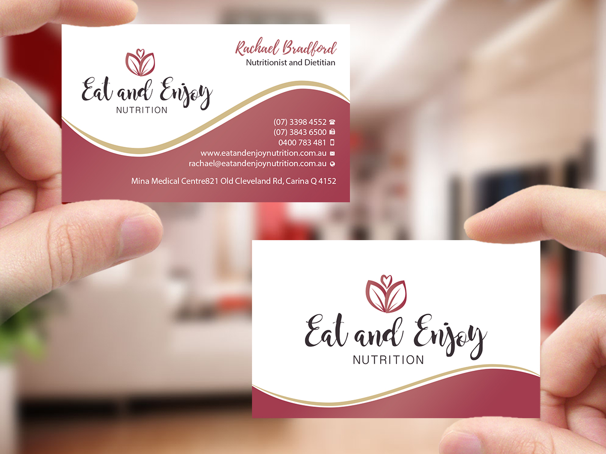 Business Card Design by Creations Box 2015 for Eat and Enjoy Nutrition | Design #12630758