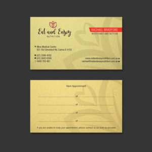 Design de Carte de Visite par Shradha pour Eat and Enjoy Nutrition | Design : #12616753