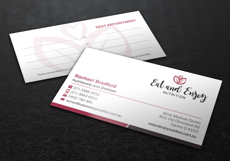 Business Card Design by Brand aid for Eat and Enjoy Nutrition | Design #12618321