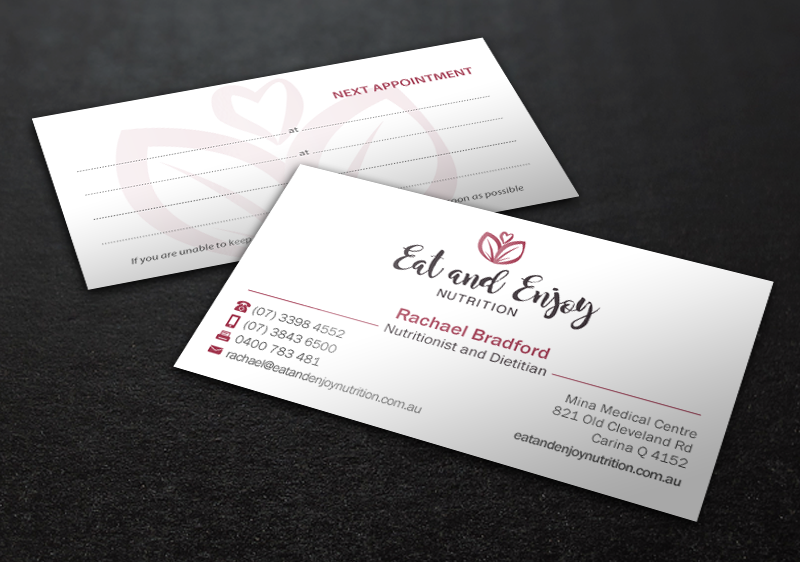 Business Card Design by Brand aid for Eat and Enjoy Nutrition | Design #12618325