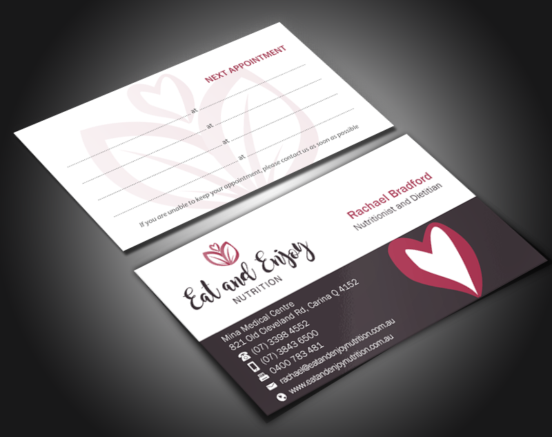 Business Card Design by Brand aid for Eat and Enjoy Nutrition | Design #12618340