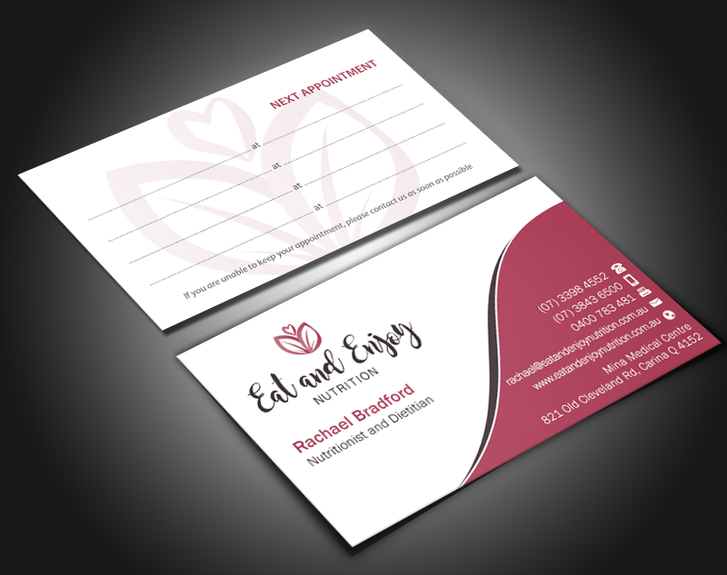 Business Card Design by Brand aid for Eat and Enjoy Nutrition | Design #12618341