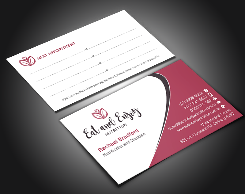 Business Card Design by Brand aid for Eat and Enjoy Nutrition | Design #12618343