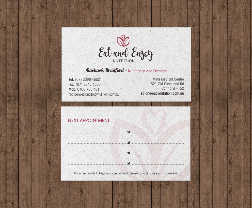 Business Card Design by chandrayaan.creative for Eat and Enjoy Nutrition | Design #12620607
