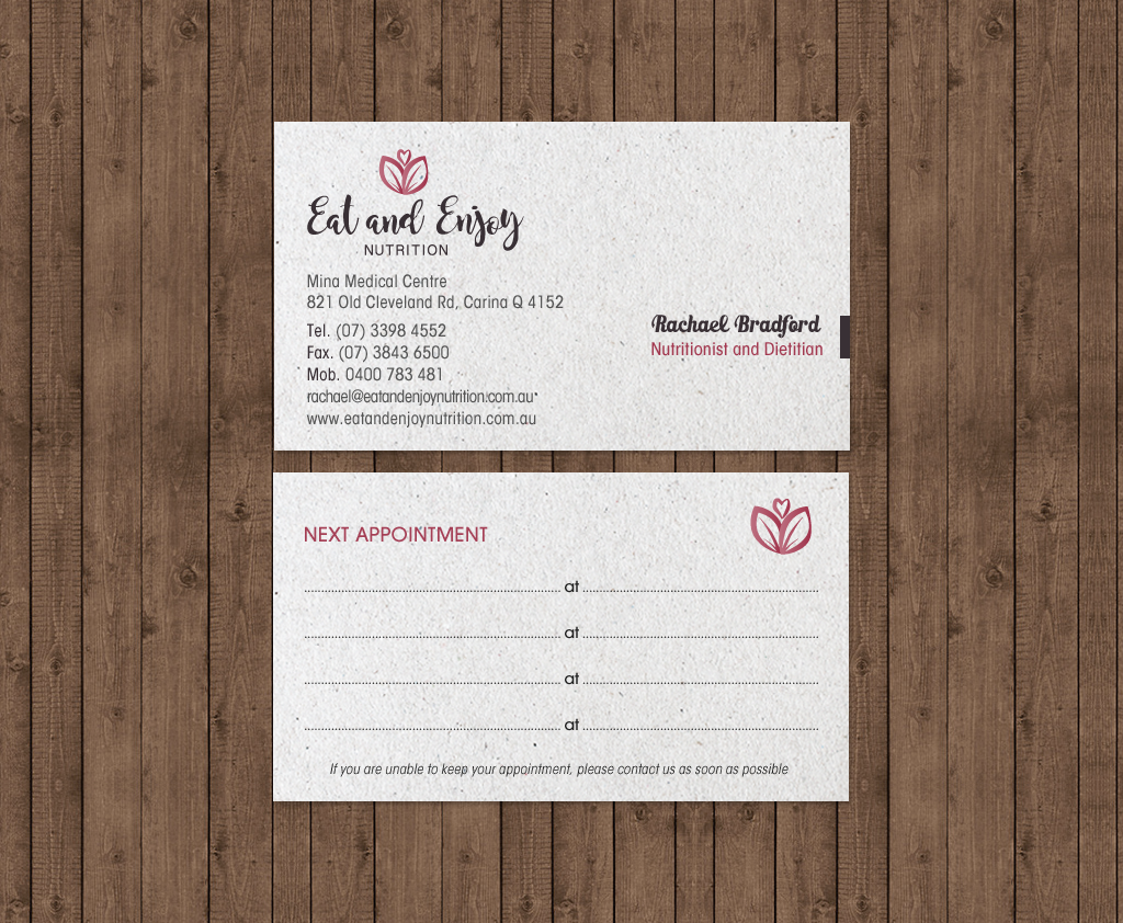 Business Card Design by chandrayaan.creative for Eat and Enjoy Nutrition | Design #12620608